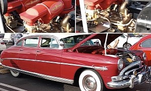 1953 Hudson Hornet Looks Fabulous in Red, Boasts Iconic Twin H-Power Setup