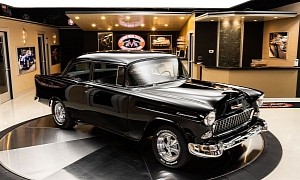 1955 Chevrolet 150 Is a Black Mirror, Hides 9.4-Liter Big Block Making 727 HP