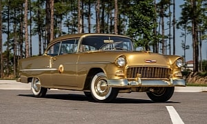 1955 Chevrolet Bel Air Gold Car Replica Is Motorized Magic. Its Fate Has Been Decided!