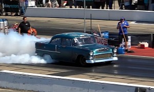 1955 Chevrolet Bel Air Looks Like a Barn Find, But It's a 7-Second Drag Monster