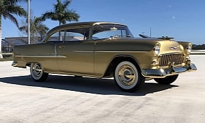 1955 Chevrolet Bel Air Replica With 24-Carat Gold Plating Belongs in a Jewelry Safe