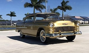 1955 Chevrolet Bel Air Replica With Gold Plating Has Just Found a Home, It's Not a Safe!