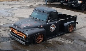 1955 Ford F-100 Looks Like a Barn Find, Hides Procharged Coyote Under the Hood