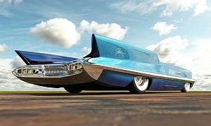 1955 Lincoln Futura Concept Reimagined As a Low-Riding Roadster