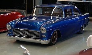 1955 Tri-Five Chevy Has Turned Into a Twin-Turbo 540CI Merlin Engine Wizard