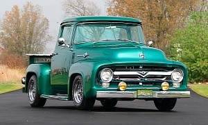 1956 Ford F-100 Flexes Hulk Appearance, Packs Some Muscle Too