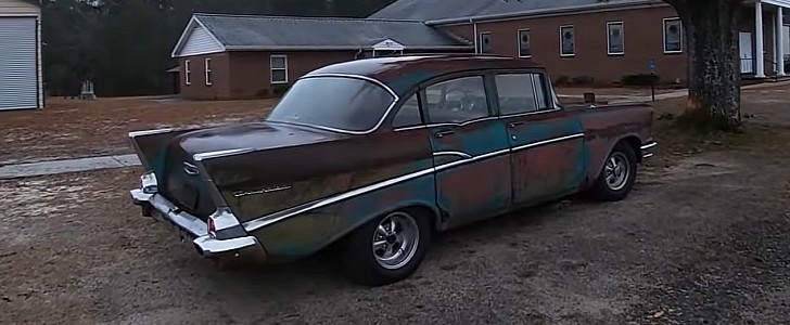 abandoned 1957 Chevrolet 210