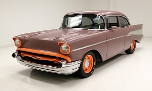 1957 Chevrolet Bel Air Is Primed, Orange-Eyed, and Ready to Turn Some Heads