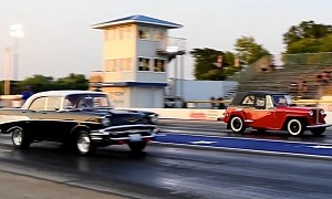 1957 Chevy Tri-Five Drags Big Block 1948 Willys Jeepster Daily Driver, Someone Gets Smoked