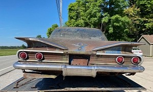 1960 Chevrolet Bel Air Sitting in an Old Barn for Who Knows How Long Begs for Restoration