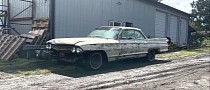 1961 Cadillac Coupe DeVille Junkyard Find Looks Awful, 390 V8 Refuses to Die