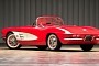 1961 Chevrolet Corvette Roadster Is Red, Save for Flanks, Engine and Canvas Top