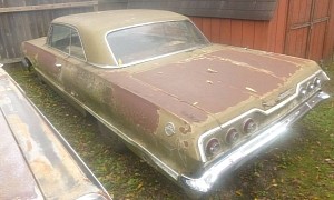 1963 Chevrolet Impala Parked After Hitting a Deer Flexes Anniversary Paint, Original V8