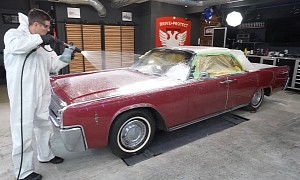 1963 Lincoln Continental Spent 27 Years in a Chicken Coop, Gets First Wash