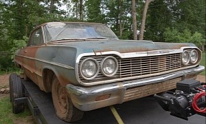 1964 Chevrolet Impala Sitting for Over Four Decades Flexes 58-Year-Old License Plates