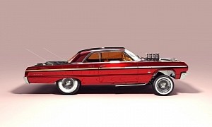 1964 Chevy Impala CGI-Mixes Dragstrip and SoCal Love, Turns Into 'Lowrider Gasser'