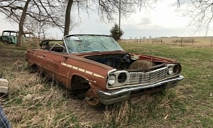 1964 Impala SS Convertible Can’t Look Chevy Fans in the Eye, In a Field for Decades