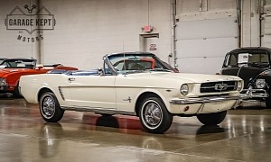 1965 Ford Mustang Convertible Is Not Exactly Wimbledon White, Comes Very Close