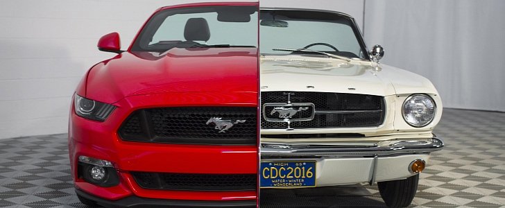 1965 Mustang conjoined with 2015 Mustang