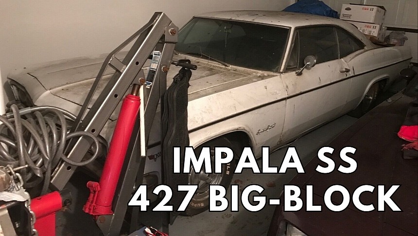 1966 Impala SS sitting in a garage