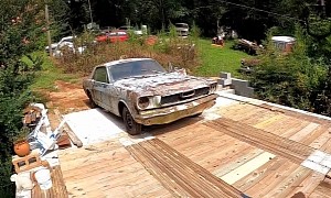 1966 Ford Mustang Abandoned in the Woods Takes First Drive in 30 Years