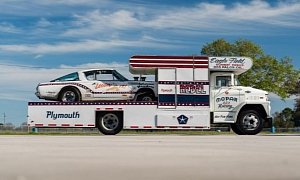 1966 Plymouth Barracuda Drag Car Sells Complete with Dodge Hauler