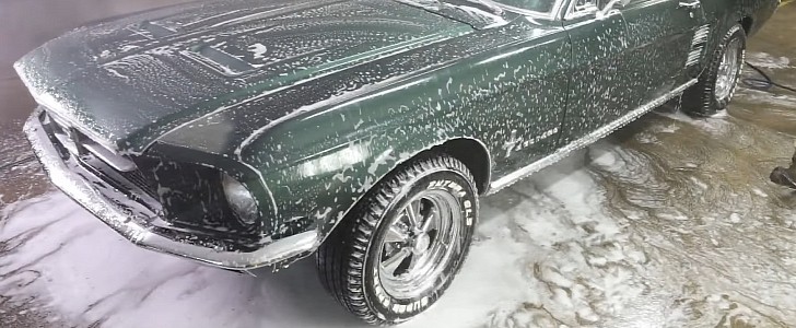1967 Ford Mustang gets first wash in years