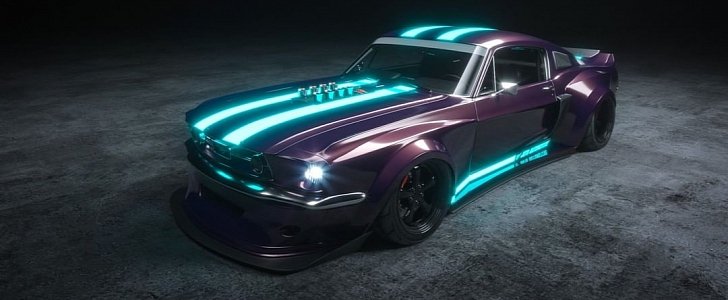 1967 Ford Mustang "Tron" rendering
