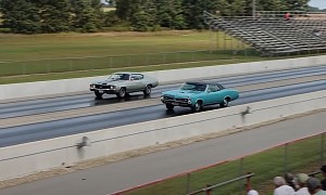 1967 Pontiac GTO vs 1972 Chevrolet Chevelle Drag Race Is a Photo Finish