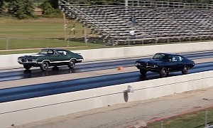 1968 Pontiac GTO vs 1970 Oldsmobile F-85 Is a Rare Muscle Car Drag Race