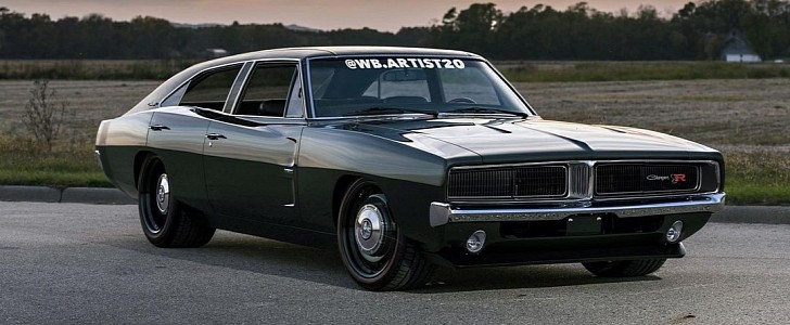 1969 Dodge Charger "Defector" 4-Door Muscle Wagon Shows Impeccable Rendering Style