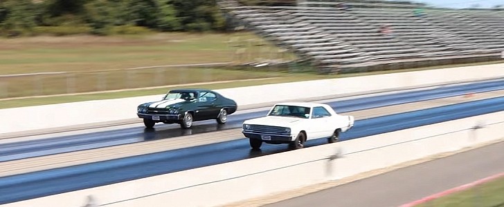 1969 Dodge Dart vs 1970 Chevrolet Chevelle drag race