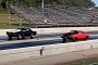1969 Dodge Super Bee A12 vs. 1969 Chevrolet Camaro Drag Race Is a Photo Finish
