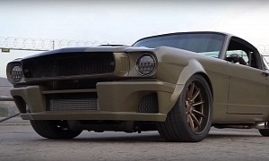1966 Ford Mustang "Mongrel" Has 600 HP LS Swap, Custom Flares, and Army Look