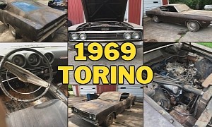 1969 Ford Torino Parked for Close to Three Decades Flexes 428 Cobra Jet, Barn Dust