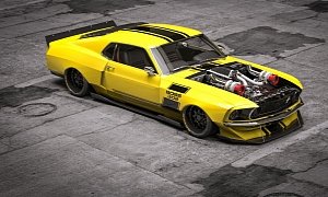 1969 Mustang Boss 302 "Yellow Angel" Gets Digital Widebody Twin-Turbo Makeover