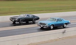 1969 Oldsmobile Cutlass W-31 Drag Races 1974 Chevrolet Chevelle 454, Both Sound Incredible
