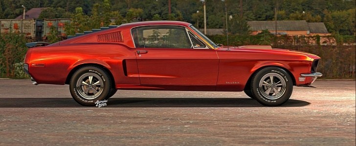1968 Ford Mustang Saleen S390 rendering by Abimelec Arellano