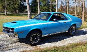 1970 AMC AMX Parked for 40 Years Is a Big Bad Blue Time Capsule
