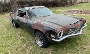 1970 Chevrolet Camaro Sitting Under the Clear Sky Hides a Mysterious Engine
