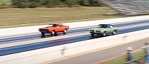1970 Plymouth Hemi Cuda Drag Races 1969 Pontiac GTO, Someone Gets Repeatedly Walked
