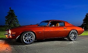 1971 Chevrolet Camaro Is a Suede and Leather Party on Shiny Staggered Wheels