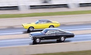 1971 Dodge Charger Hemi Drag Races 1967 Chevy Impala, It's Closer Than You Think