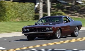 1971 Plymouth Barracuda Jumps Across Time to Live a Stick Shift Hellcat Life