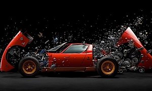 1972 Lamborghini Miura Explodes into Thousands of Parts in Stunning Art Project