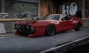 1973 Ford Mustang Mach 1 "Red Hornet" Is a Cool Widebody Rendering