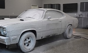 1973 Plymouth Duster Emerges From Dusty Barn, Gets First Wash in Years