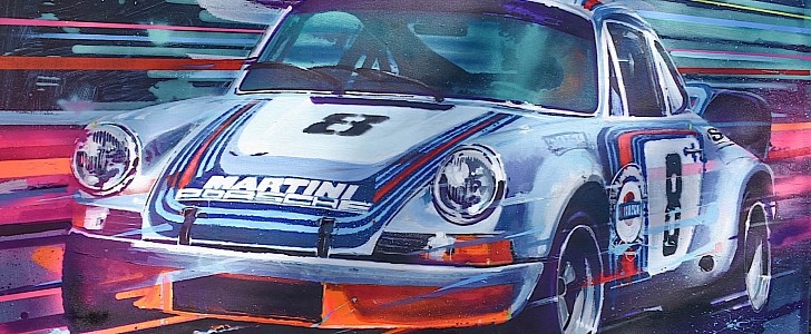 photo of 1973 Porsche 911 Carrera RSR Painting by Former Hot Wheels Exec Going for $10K image