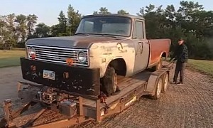 1974 International Pickup Truck Was Deserted in a Pasture, Takes First Drive in 16 Years