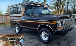 1978 Ford Bronco Camper Conversion Has Cozy Log-Cabin Vibes